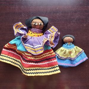 Vintage Seminole Palmetto Dolls: set of 2